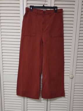 Ana A.n.a. Wide Leg Burnt Orange Pants Cotton Lyocell Size 12